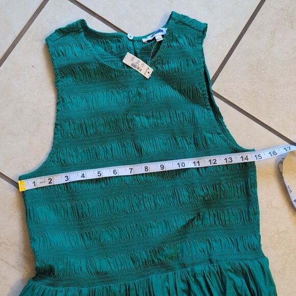 NWT Madewell Dress Melody Bubble-Hem Smocked Midi Poplin Verdant Green Size M - Picture 8 of 16